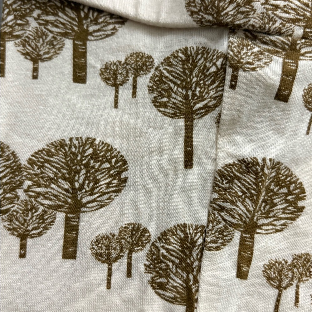 Kate Quinn Bamboo Cream and Brown Tree Pattern Leggings - Picture 2 of 4